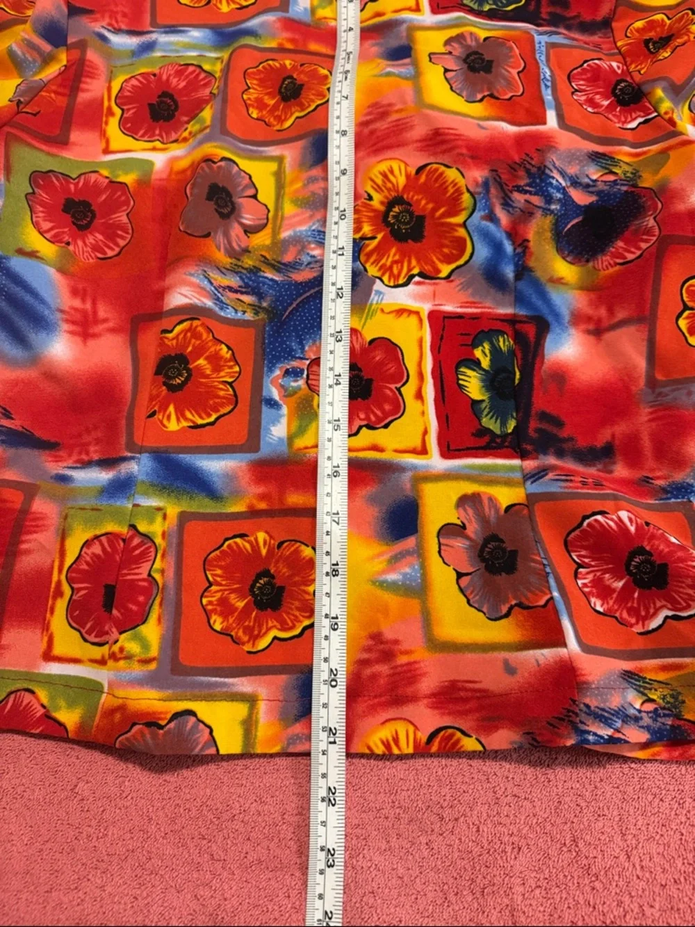 Vibrant Floral Button-Up Top in Red and Multicolor